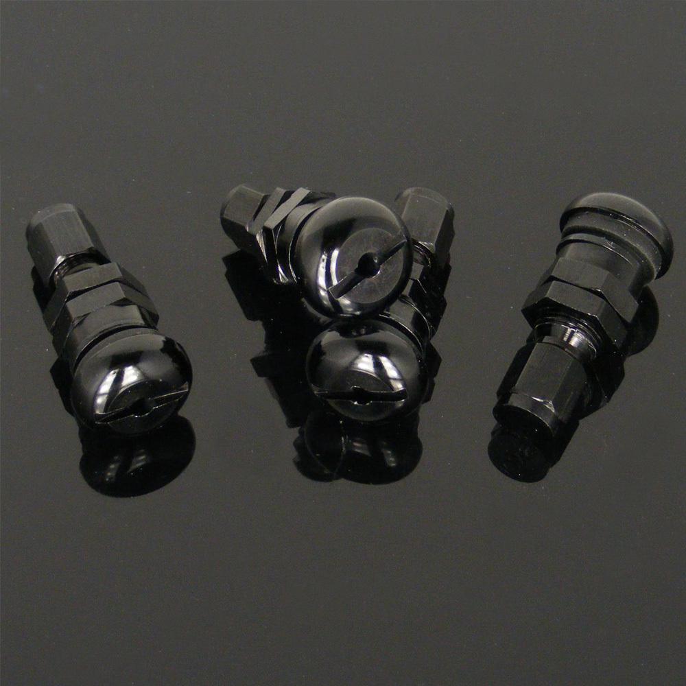 Set Bolt-in Car Aluminum Black Tubeless Wheel Tire Valve Stem With Dust Cap