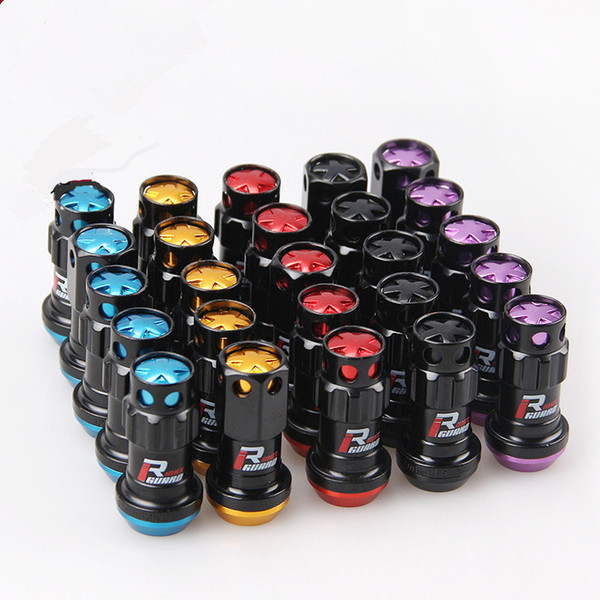 New R40 Style 44mm Wheel Nuts Steel M12x1.5/1.25 Racing Lug Nuts 20pcs lock racing lug nuts + 2 set security key