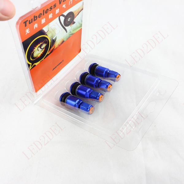 Bolt-in Car Auto Aluminum Rubber Tire Tubeless Wheel Tire Valve Stem With Dust Cap Blue For Toyota