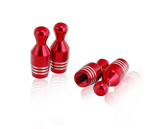 4Pcs/lot Car Bicycle Tire Valve Cap Personality metal bowling shape Aluminum Tyre Valve Auto Accessories