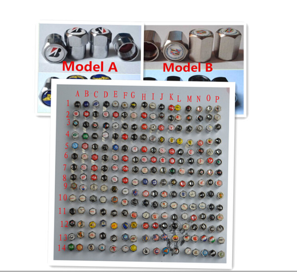 DHL 500sets MIX 190logos mini valve caps car wheel tyre tire valve caps wholesale model A MODEL B