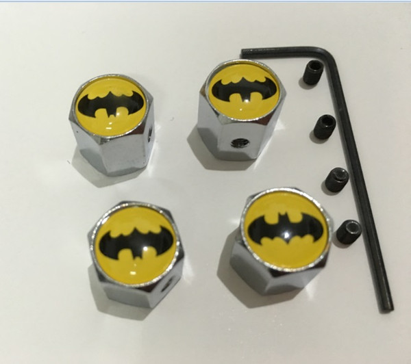 4pcs/set batman pattern Metal Anti-theft Tire Valve Style Car Wheel Tyre Dust Caps for all car