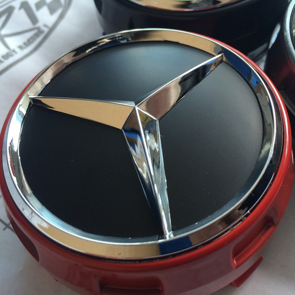 4pcs Car Hub Cap Raised Wheel Center Caps Cover For Mercedes Benz AMG Red Black Chrome 75MM Car Modified