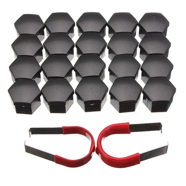 20pcs/set 19mm Car Plastic Caps Bolts Covers Nuts Alloy Wheel Protectors Matte Black