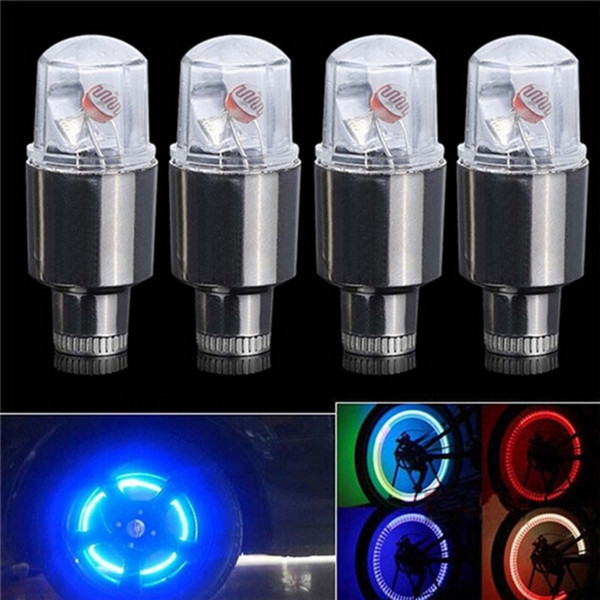 Cheap Stems & Caps 2Pcs LED Car Bike Wheel Tire Tyre Valve Dust Cap Spoke Flash Lights Car Valve Stems &