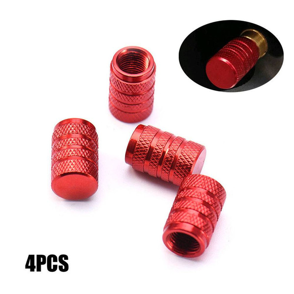 4pcs/set Red New Wheel Tyre Tire Valve Stems Air Dust Cover Screw Caps for Auto Truck