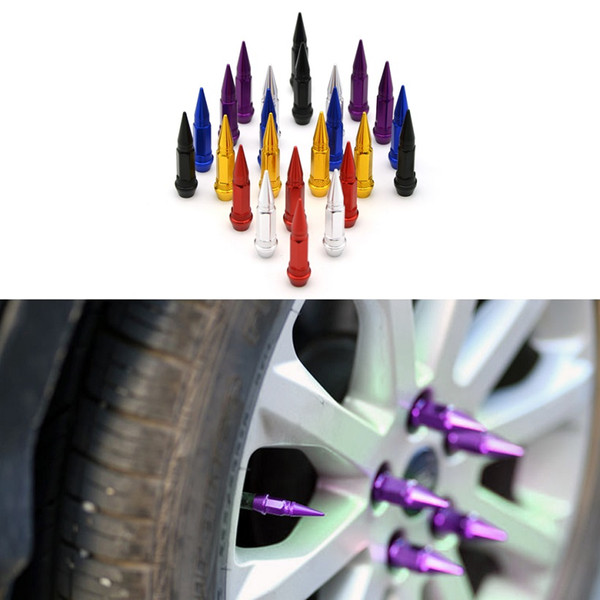 4 pcs 60MM Car Auto Bike Spike Shape Tire Tyre Dust Proof Wheel Stem Aluminum Alloy Valve Cap