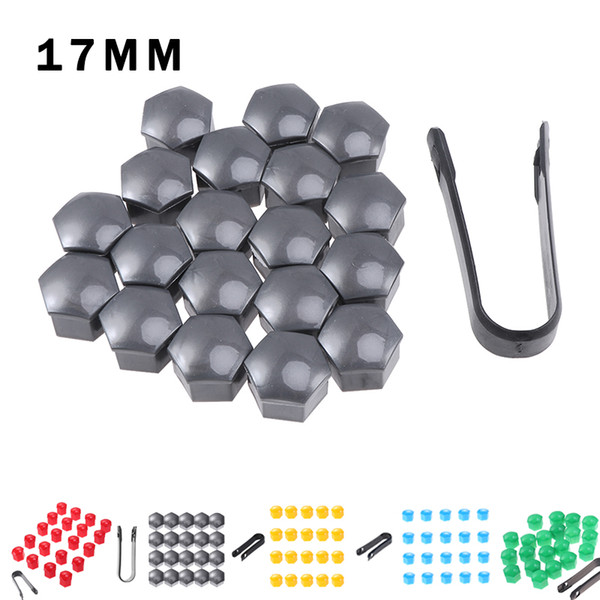 20pcs 17mm Hexagonal Wheel Lug Nut Covers Bolts Screw Protect Caps With 1pc Clip Car Tire Nut Cover Screw BoltsCar Styling