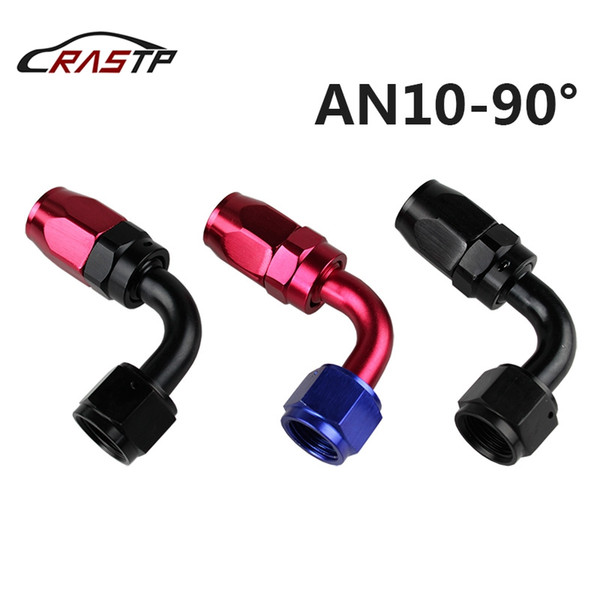 RASTP -AN10-90 Anoized Aluminum 90 Degree Oil Fuel Swivel Fitting Fuel Hose End Male Adaptor Oil Cooler Fitting Oil Fuel Hose End