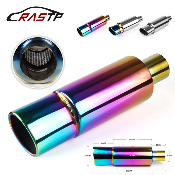 RASTP - Universal 57mm Car Exhaust Systems Muffler Tip Tail Pipe High Quality Stainless steel Muffler RS-CR1009