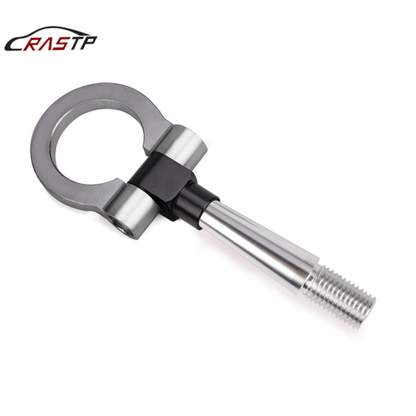 RASTP-1 Pcs Auto Trailer Tow Hook Screw-On Front Aluminum For Mitsubishi Lancer EVO 2008-2011 Car Accessories Gray RS-TH008-4