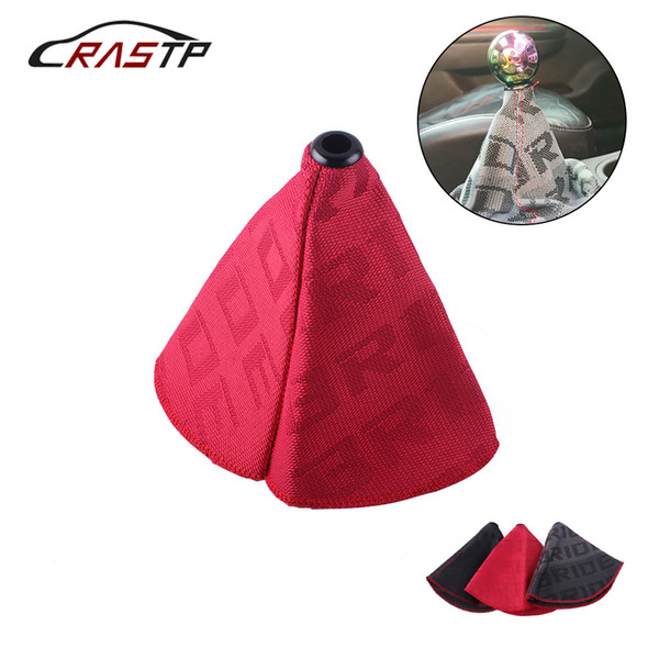 RASTP-JDM Style Racing Bride Gradation/Black/Red/Gray Hyper Fabric Shift Lever Knob Boot Cover for Universal AT/MT Car RS-SFN059