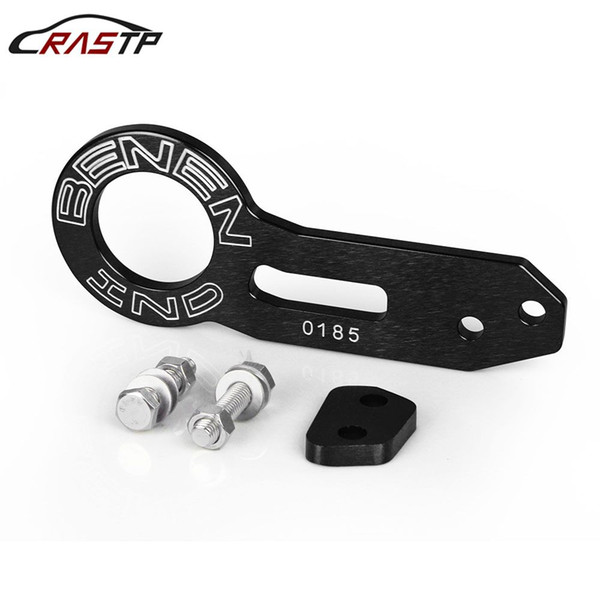 RASTP High Quality Car Styling Universal Rear Tow Hook Billet Aluminum Towing Kit For Racing Black RS-TH002