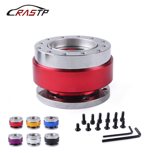 RASTP-Universal Aluminum Car Auto Quick Release Steering Wheel Snap Off Hub Adapter Boss Kit 6 Hole RS-QR002