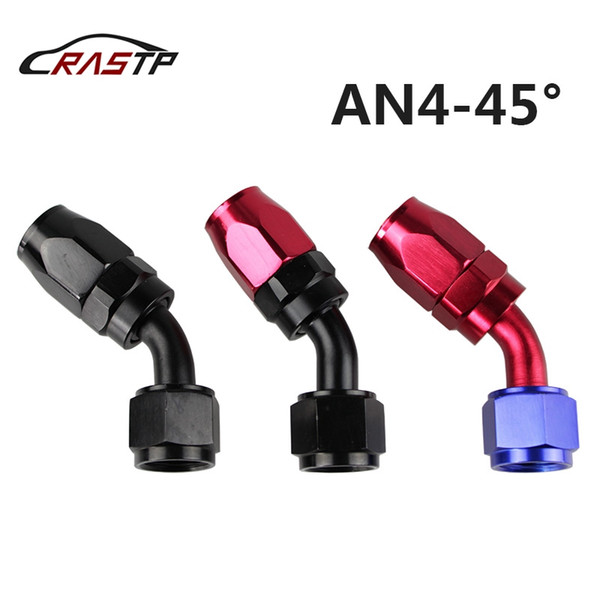 RASTP -AN4-45 Anoized Aluminum 45 Degree Oil Fuel Swivel Fitting Fuel Hose End Male Adaptor Oil Cooler Fitting Oil Fuel Hose End