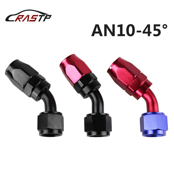 RASTP -AN10-45 Anoized Aluminum 45 Degree Oil Fuel Swivel Fitting Fuel Hose End Male Adaptor Oil Cooler Fitting Oil Fuel Hose End