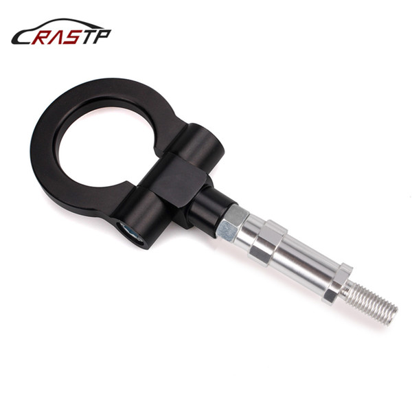 RASTP-Universal Car Billet Aluminum Screw-On Front Auto Tow HooK Ring Kit for Honda FIT JAZZ 03-07/CR-Z 11-16 Black RS-TH008-3