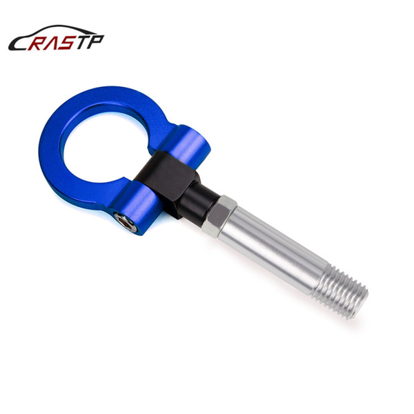 RASTP-Tow Hook Aluminum Track Racing Front Bumper Auto Trailer Ring Eye Towing Kit for Mazda CX5 RX8 Blue RS-TH008-5