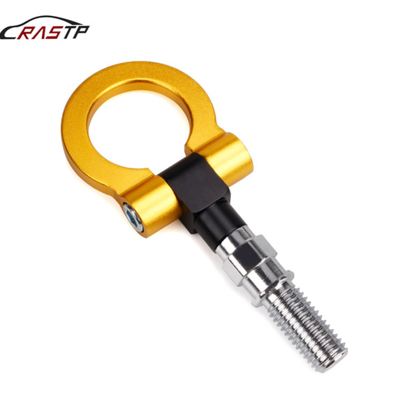 RASTP-Universal Racing Front Tow Hook Auto Trailer Ring Vehicle Towing Hanger For Japanese Car Accessories Gold RS-TH008-2