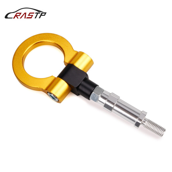 RASTP-Universal Car Billet Aluminum Screw-On Front Auto Tow HooK Ring Kit for Honda FIT JAZZ 03-07/CR-Z 11-16 Gold RS-TH008-3