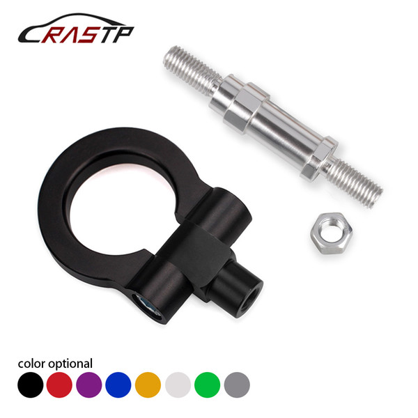 RASTP-Wholesale Universal Car Billet Aluminum Screw-On Front Auto Tow HooK Ring Kit for Honda FIT JAZZ 03-07/CR-Z 11-16 RS-TH008-3