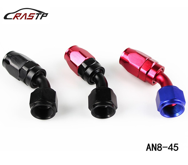 RASTP -AN8-45 Anoized Aluminum 45 Degree Oil Fuel Swivel Fitting Fuel Hose End Male Adaptor Oil Cooler Fitting Oil Fuel Hose End