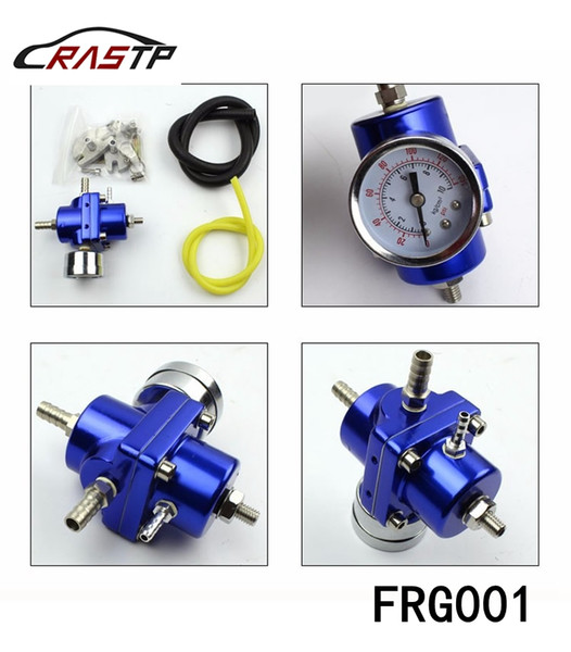 RASTP -OEM Quality Universal adjustable Racing car Fuel Pressure Regulator Fuel Valve Color Red Blue Silver Black RS-FRG001