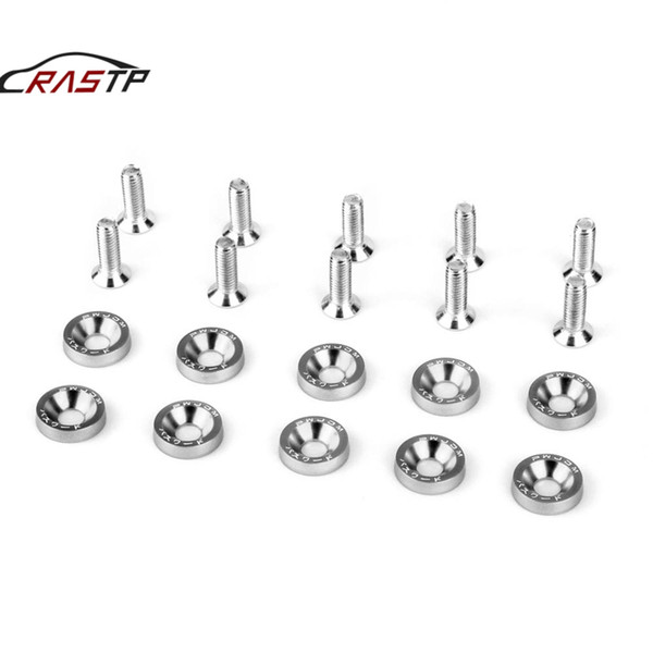 RASTP- High Quaility 10PCS Silver JDM Billet Aluminum Fender/Bumper Washer/Bolt Engine Bay Dress Up Kit RS-QRF002