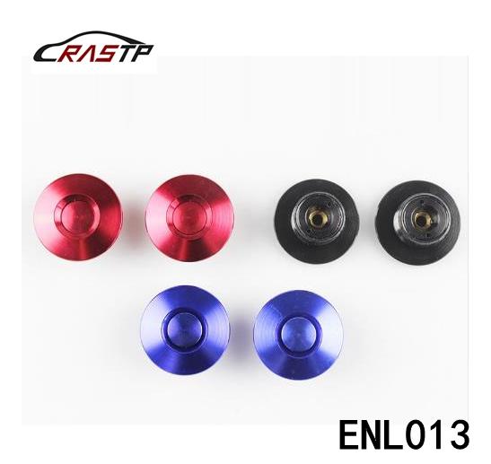 RASTP-Universal Racing Car Mini Black Push Button Billet Hood Pins Lock Clip Kit Car Quick Latch New Engine Bonnets LS-ENL013