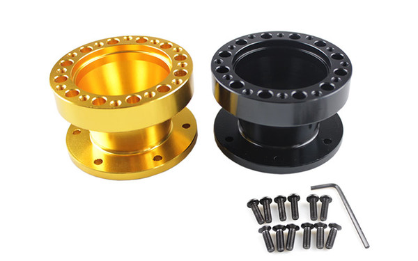 RASTP-Free Shipping Racing Car Steering Wheel Quick Release Hub Kit 51MM Height Adjustable Boss Kit Black Gold Have In Stock LS-QR007