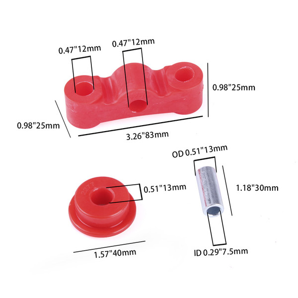 RASTP-Red D-Series Polyurethane Manual Shifter Stabilizer Bushing Kit for Honda Civic EK EG 92-00/CRX88-91 RS-SFN055