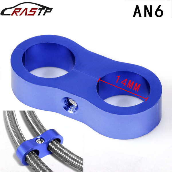 RASTP-Billet Oil Dual Water AN6 6AN 14mm Braided Hose Separator Clamp Cable Fastener Car Accessories RS-HR013-AN6