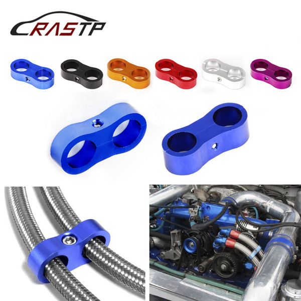 RASTP-Stepped Billet Dual AN4 11MM/AN6 14MM/AN8 16MM/AN10 20MM Braided Hose Separator Clamp Cable Fastener RS-HR013