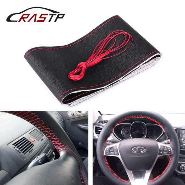 RASTP-Diameter 37cm/38cm DIY Steering Wheel Covers with Needle and Thread Soft Leather Car Accessories RS-STW014-Normal