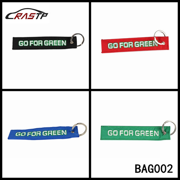 RASTP -Free Shipping Fashion Racing Souvenir Keychain with Stainless Steel Ring Go for Green Creative Car Tuning LS-BAG002