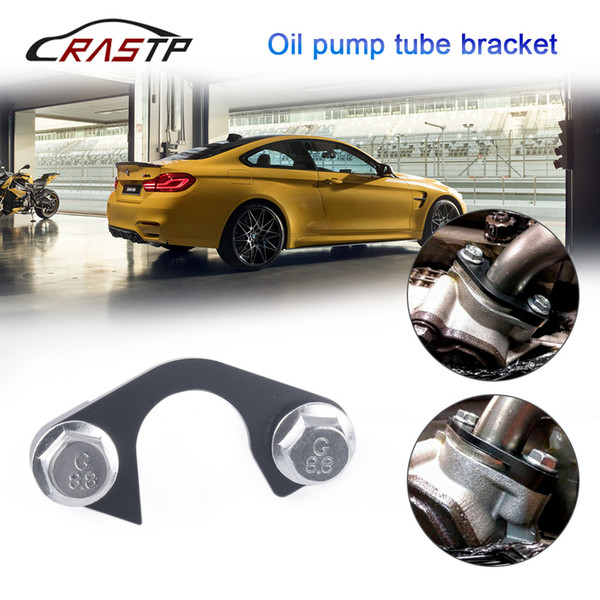 RASTP-Aluminum LS Black Billet Oil Pump Pickup Tube Girdle Brace Hold Down For LS GEN III IV LS1 LS2 LS3 LS6 RS-OP001