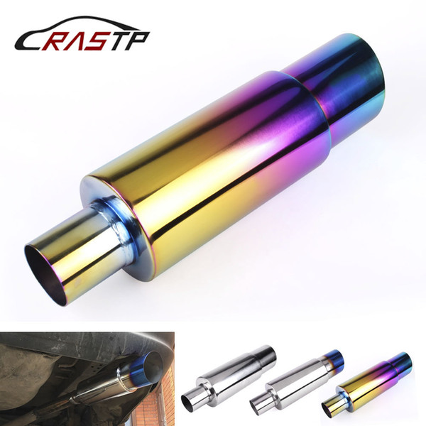 RASTP - Burned Blue Hi Power Universal 304 Stainless Steel Car Exhaust Racing Muffler Tip Neo Chrome SIlver Blue Burned Golden LS-CR1002B