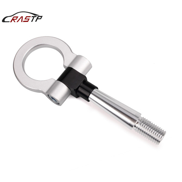 RASTP-1 Pcs Auto Trailer Tow Hook Screw-On Front Aluminum For Mitsubishi Lancer EVO 2008-2011 Car Accessories Silver RS-TH008-4