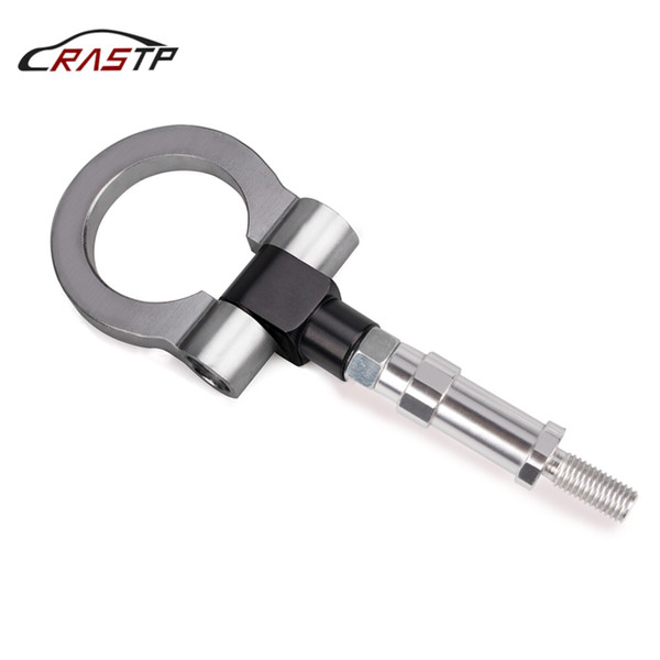 RASTP-Universal Car Billet Aluminum Screw-On Front Auto Tow HooK Ring Kit for Honda FIT JAZZ 03-07/CR-Z 11-16 Gray RS-TH008-3