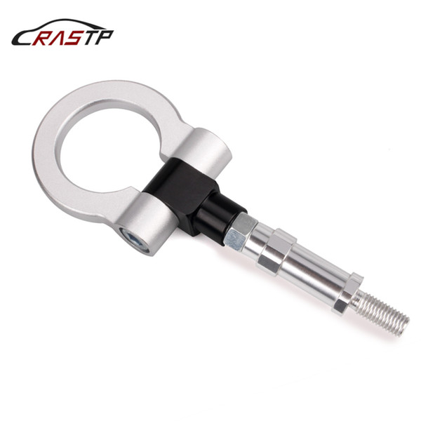 RASTP-Universal Car Billet Aluminum Screw-On Front Auto Tow HooK Ring Kit for Honda FIT JAZZ 03-07/CR-Z 11-16 Silver RS-TH008-3