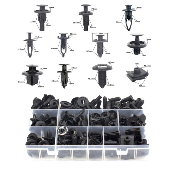 Vehicle accessories For Toyota Sets Box Auto Plastic Bumper Fender trunk Retaining Clip Black Push in Fastener Rivet