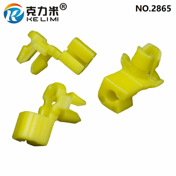 KE LI MI 100Pcs Auto Car Door Side Lock Rod Fixed Clips Yellow Nylon Snap Buckle