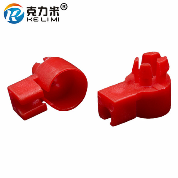 KE LI MI 100 PCS Round head lock Clips Red Plastic For Car Vehicle Door Trim Fixed Lock Rod Clamp