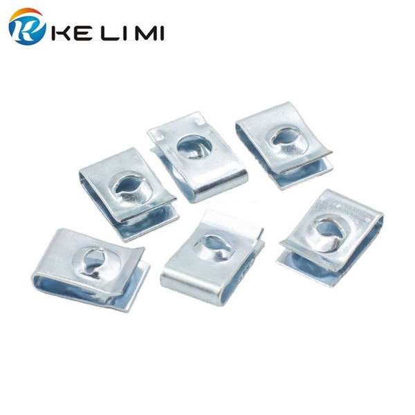 KE LI MI 50PCS Metal Clip U-Type Screw Gasket 3mm hole For Fender Auto Car Body