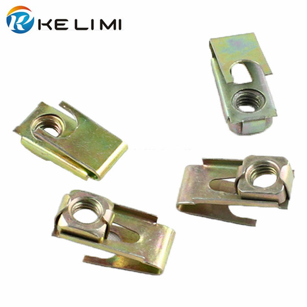 KELIMI Car License Plate Fixed Clip U-Type Fastener M6 Nuts Screw Retainer Metal