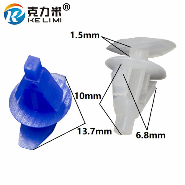 KE LI MI 100 Pieces Automobiles universal door window sealing strip retainers rivets White Blue Auto Car plastic clips