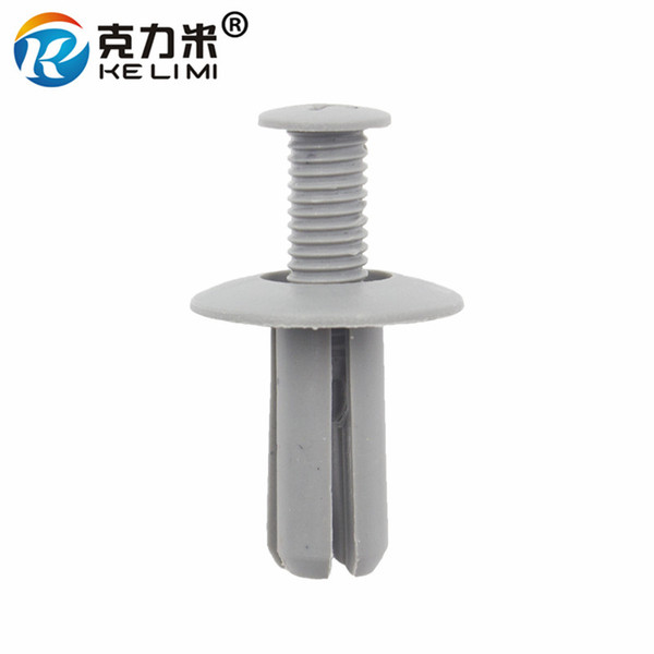 KE LI MI Gray Plastic Screw Expansion Rivet Auto Fender Body Door Trim Panel Hood Fastener Retaining Clips Push in 8mm Hole