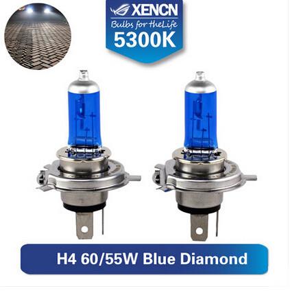 Wholesale-XENCN h4 xenon 12V 60/55 5300K Blue Diamond Car Light h4 look for prado almera octavia fiesta lancer Super white car light bulb