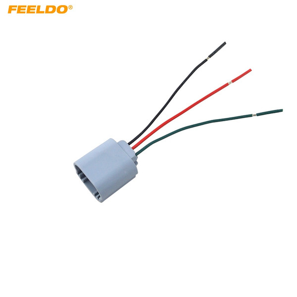 FEELDO 1PCS Auto H13/9008 Headlight Extension Socket Connector Ceramic Hitemp Plug Car Fog Lmap Styling Wiring Harness #5469