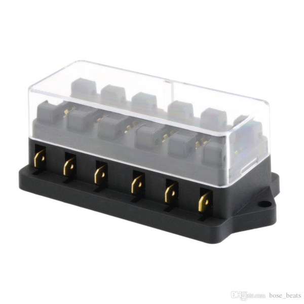 Universal Vehicle 6 Way Circuit Automotive Middle-sized Blade Car Truck Fuse Box Block Holder Fuse Box HHA60